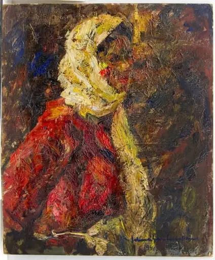 Femeie cu broboadă, by Rudolf Schweitzer-Cumpăna