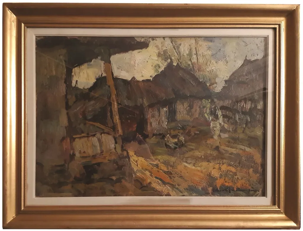 Gospodărie țărănească, by Rudolf Schweitzer-Cumpăna, 1949