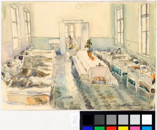 Interior (sală) de spital, by Rudolf Schweitzer-Cumpăna