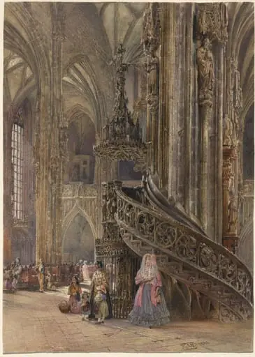 The Interior of the Cathedral of Saint Stephen at Vienna, by Rudolf von Alt