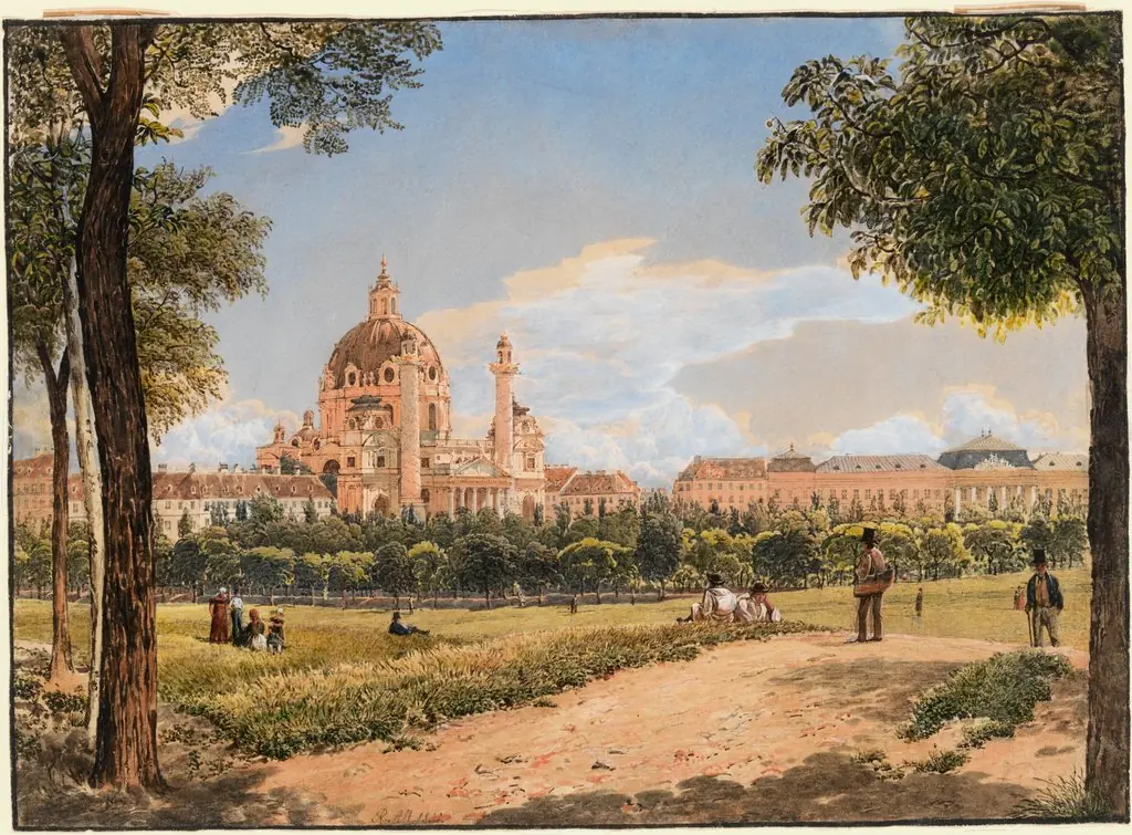 View of St.Charles’s Church and the Polytechnic Institute, by Rudolf von Alt