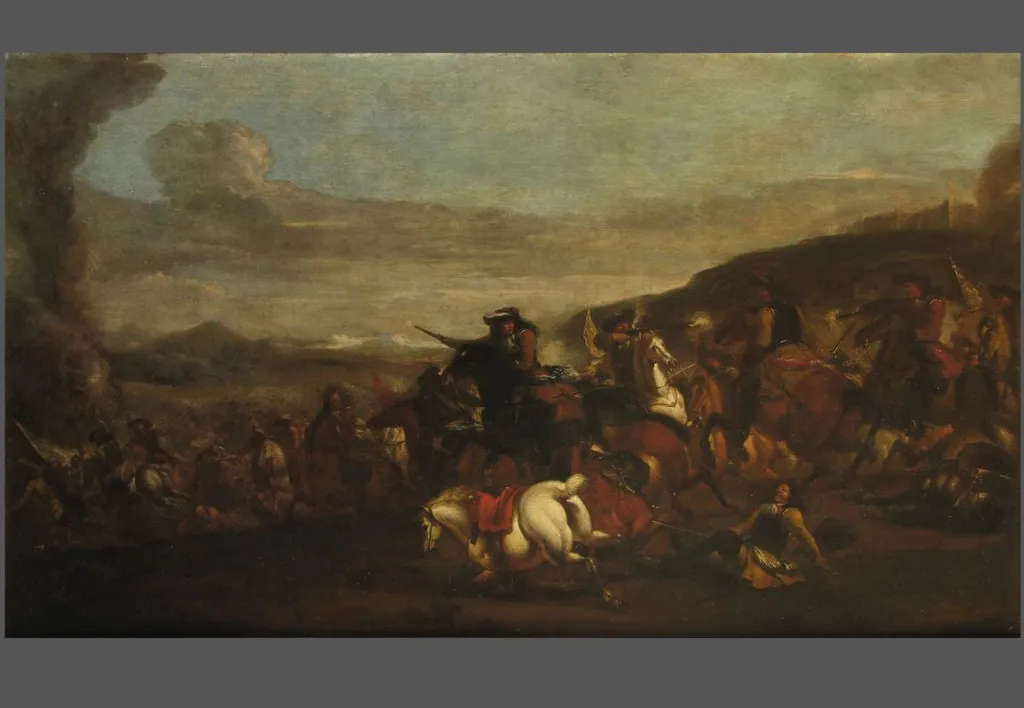 Luptă de cavalerie. Pandant: După luptă, by Rugendas cel Bătrân, unspecified
