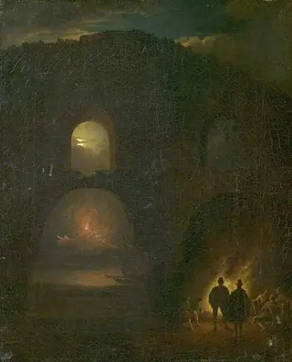 Ruins on the Coast of Naples, Italy, Moonlight