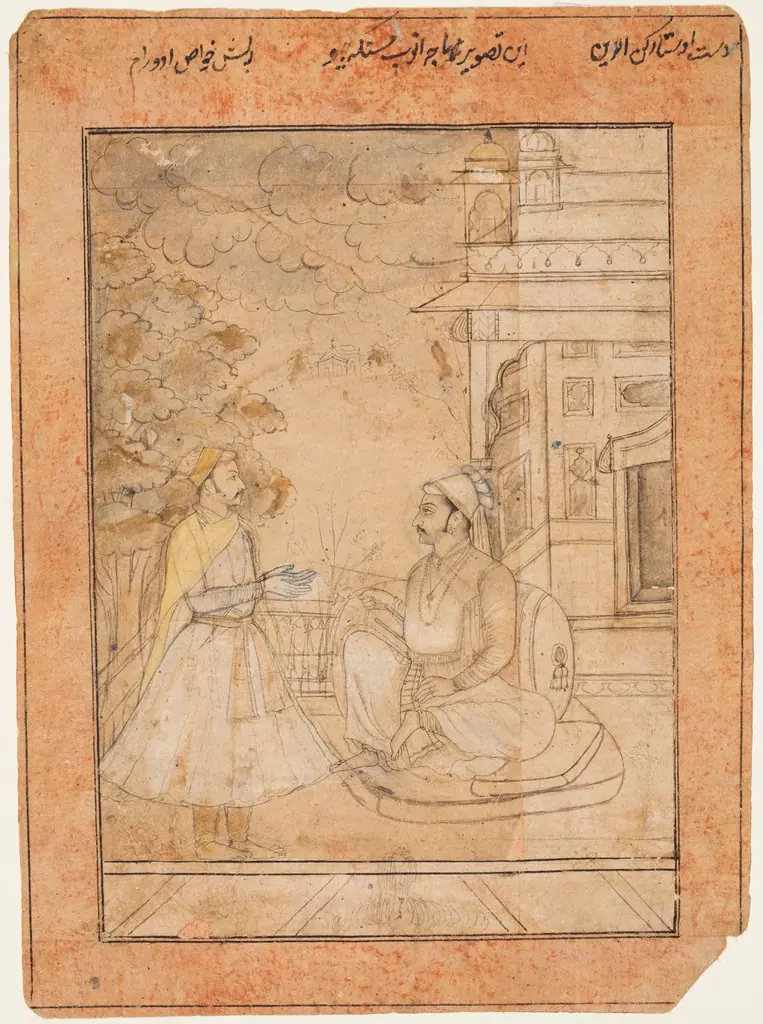 Maharaja Anup Singh of Bikaner (reigned 1669–98) Receives a Courtier, by Ruknuddin