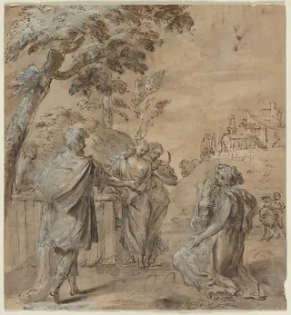Ruth and Boaz (recto)