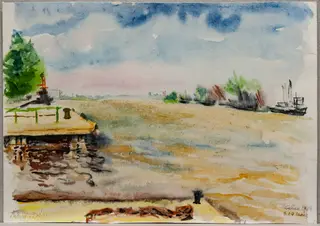 S 31 - Peisaj la Sulina (Dunăre și cheu)