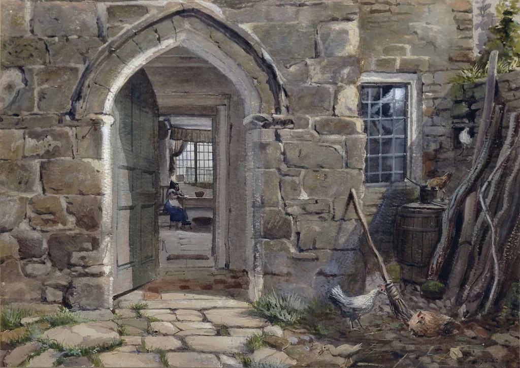 A Glimpse of an Interior, by S.F. Mills, watercolor, 1870