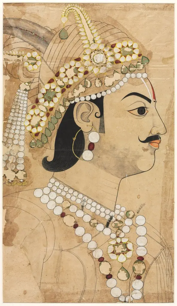 Portrait of Maharaja Pratap Singh (1764–1803), by Sahib Ram