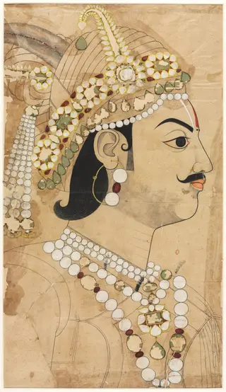 Portrait of Maharaja Pratap Singh (1764–1803), by Sahib Ram
