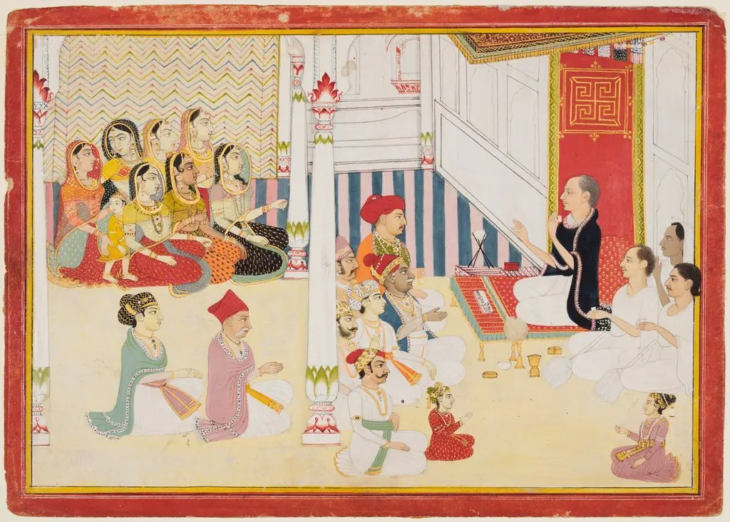 Shvetambara Jain Teacher Giving Instruction, by Sahib Ram