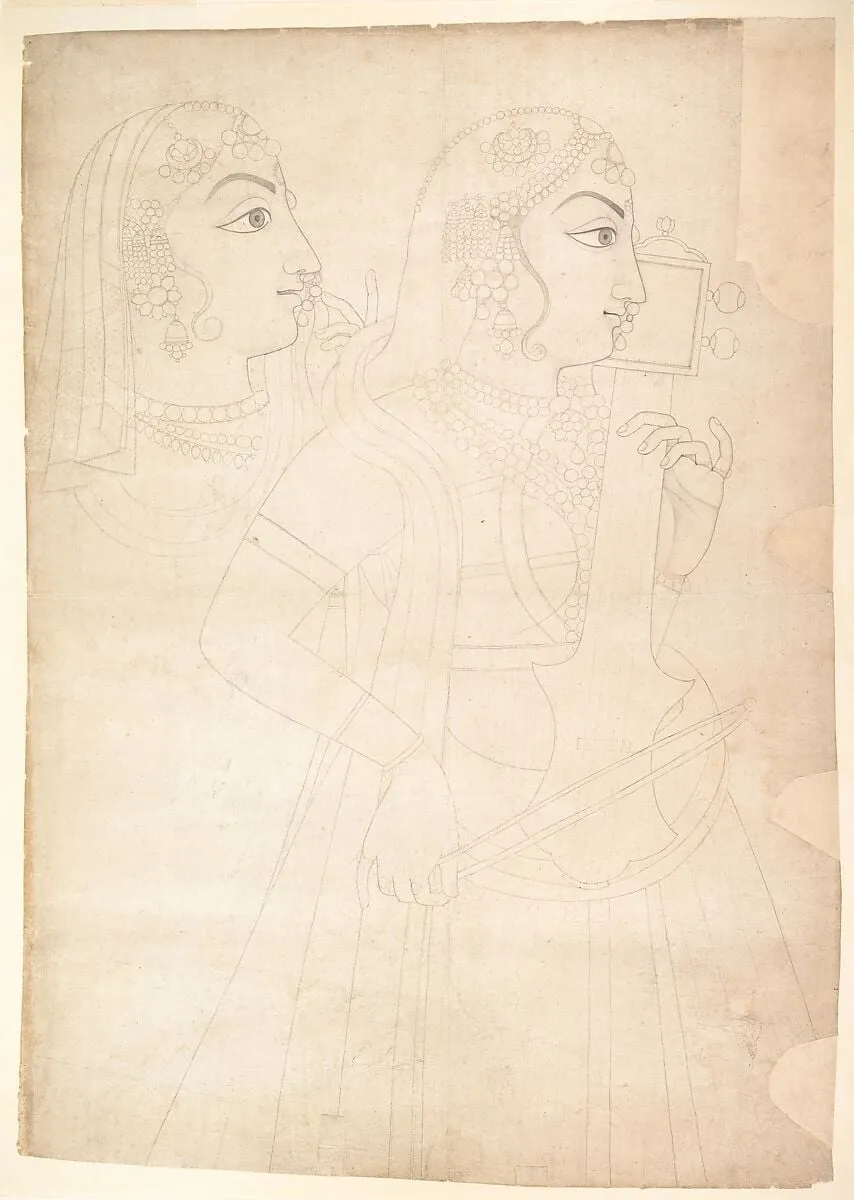 Untitled, by Sahib Ram, ink, 1800
