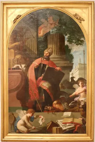 Saint Augustine defeats heresy