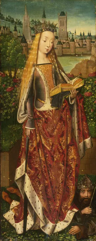 Saint Catherine of Alexandria, with the Defeated Emperor