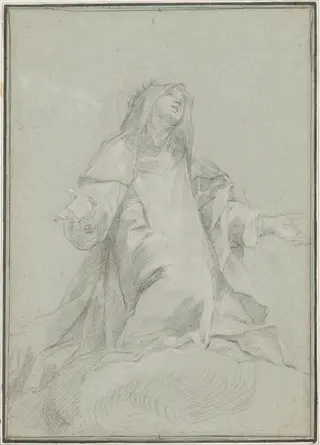 Saint Catherine of Siena on a Cloud