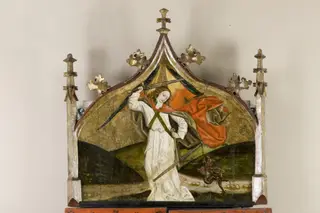 Saint Michael the Archangel. Altar retable from the church in Moszczenica Niżna – finial.
