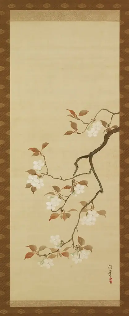 Triptych of the Seasons: Cherry Blossoms, by Sakai Hōitsu