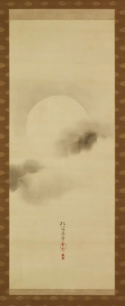 Triptych of the Seasons: Moon Among Clouds, by Sakai Hōitsu
