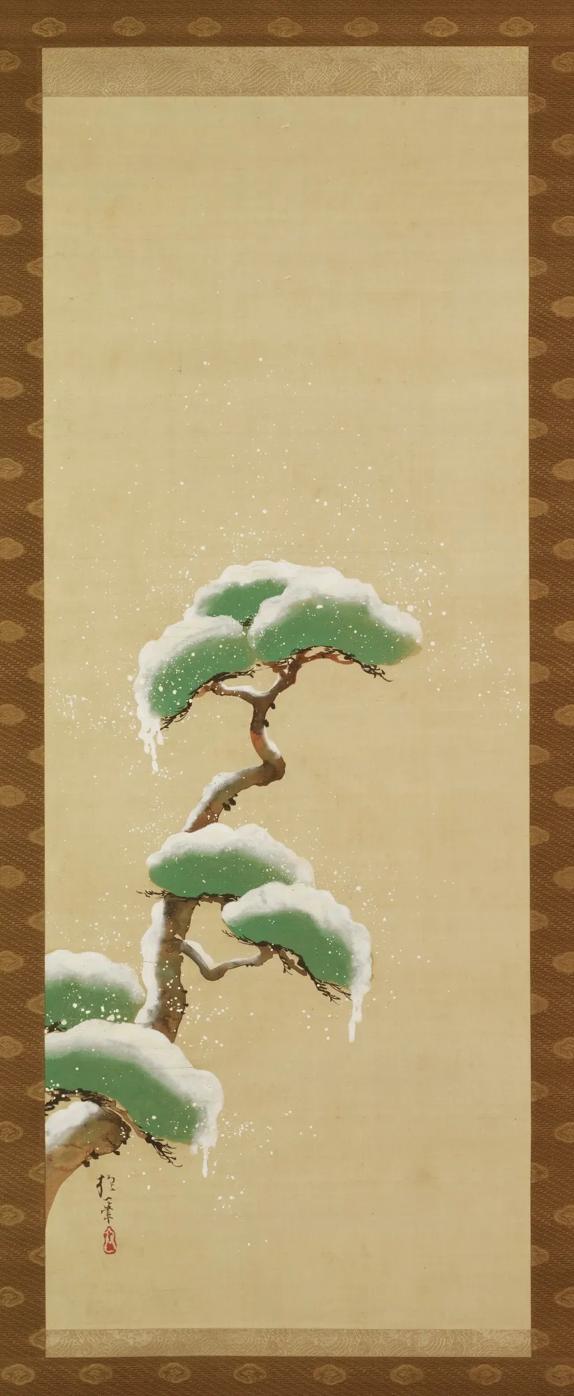 Triptych of the Seasons: Snow Clad Pine, by Sakai Hōitsu, unspecified, 1804