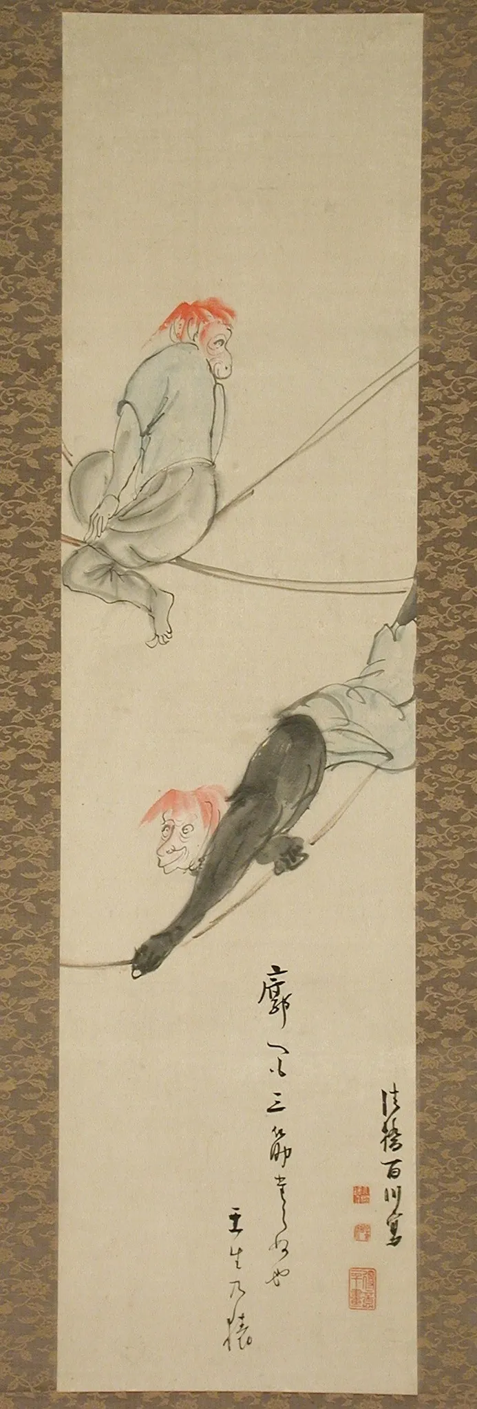 A Mibu Kyōgen Play, by Sakaki Hyakusen, unspecified, 1750