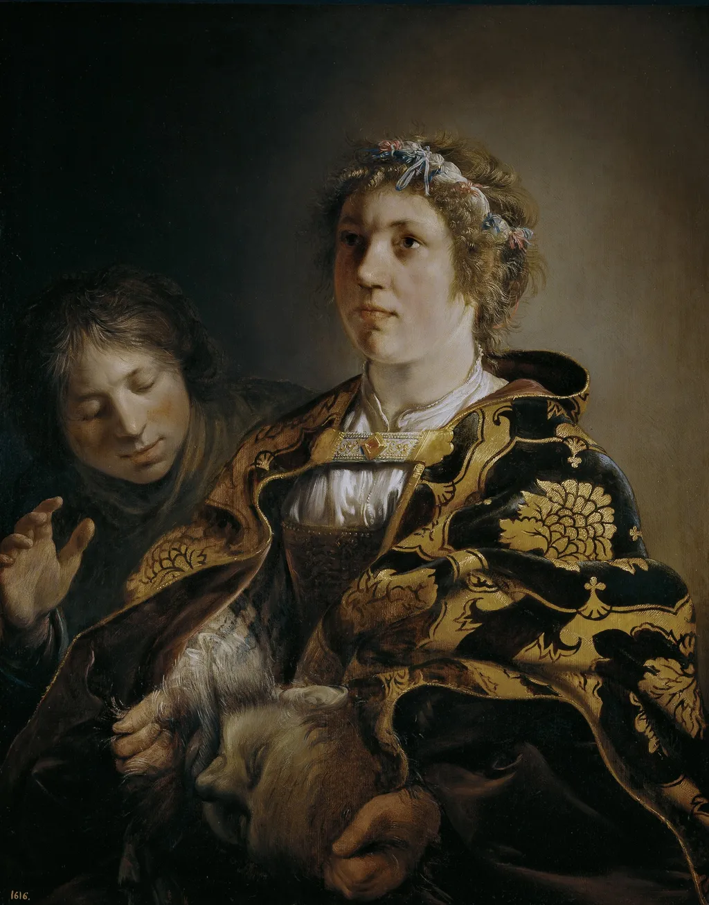 Judith offering the Head of Holofernes, by Salomon de Bray, oil, 1636