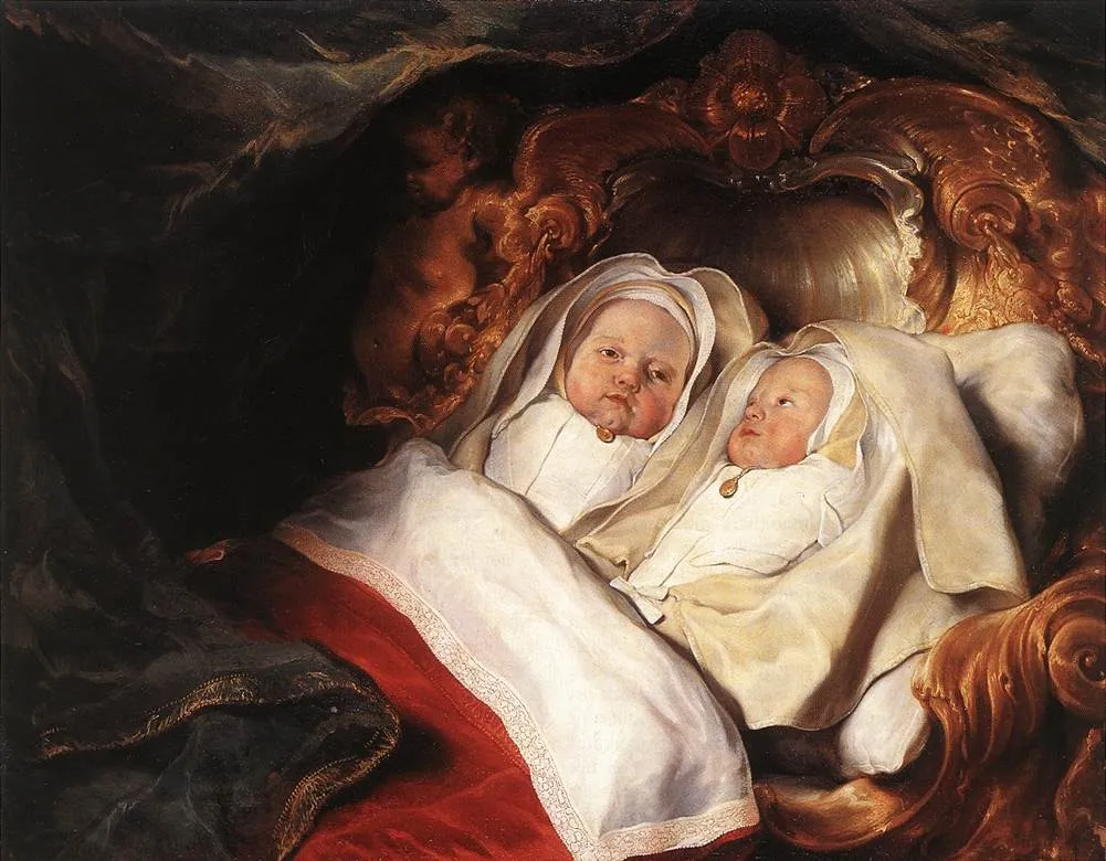 The Twins Clara and Aelbert Bray, by Salomon de Bray, oil, 1646