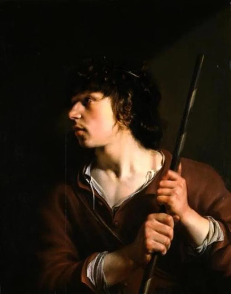 Young man with a wreath on the head, by Salomon de Bray, oil, 1635