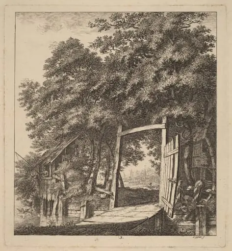 A Rustic Gate beside a Lake, by Salomon Gessner