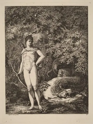 Apollo with a Bow and Dragon, by Salomon Gessner
