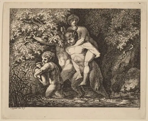 Satyr Carrying a Nymph, by Salomon Gessner