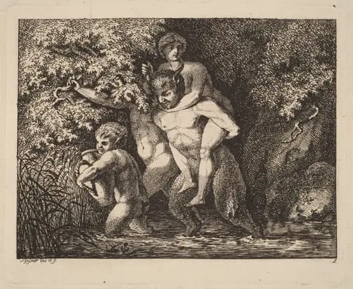 Satyr Carrying a Nymph on His Back, by Salomon Gessner
