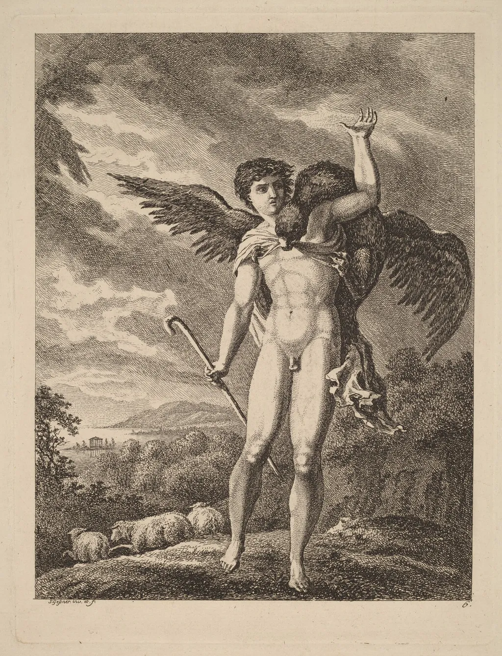 The Rape of Ganymede, by Salomon Gessner, ink, 1770