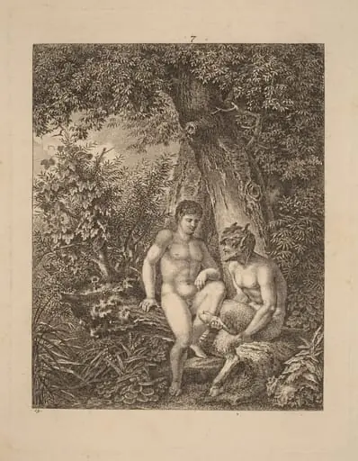 Two Satyrs in a Forest, by Salomon Gessner