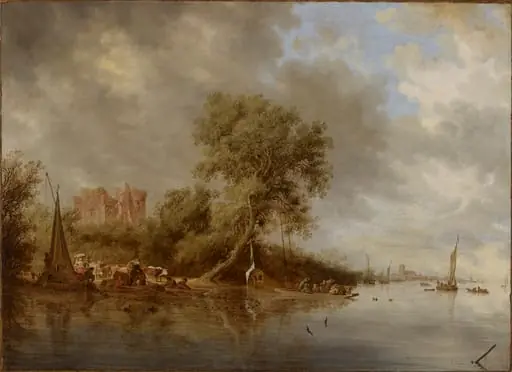 Jokimaisema, Egmondin linnan raunio, by Salomon Jacobsz. van Ruysdael