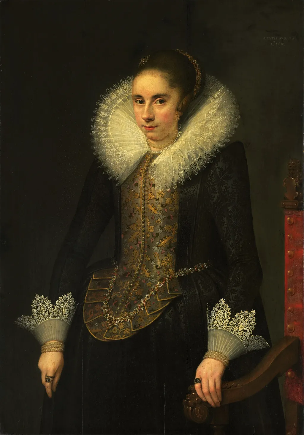 Portrait of Catharina Fourmenois (1598-1665), by Salomon Mesdach, oil, 1619