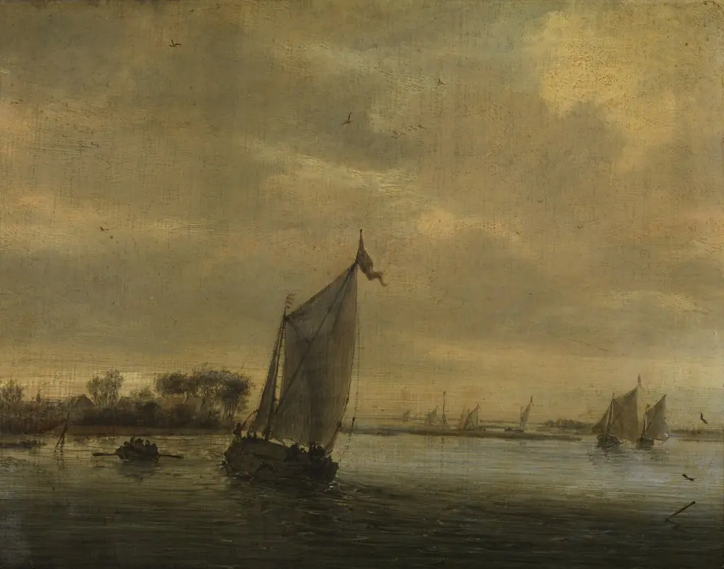 Calm Water, by Salomon van Ruysdael