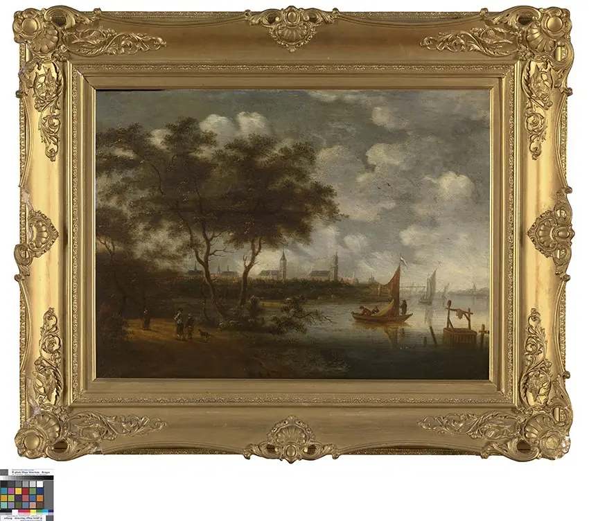 Gezicht op Zwolle en het Zwartwater