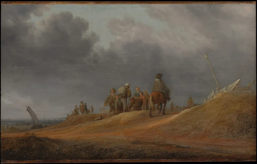Market by the Seashore, by Salomon van Ruysdael, oil, 1637