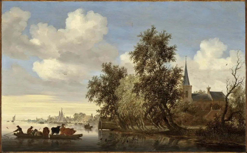 River Landscape with a Ferry
