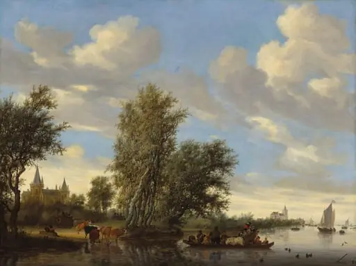 River Landscape with Ferry, by Salomon van Ruysdael