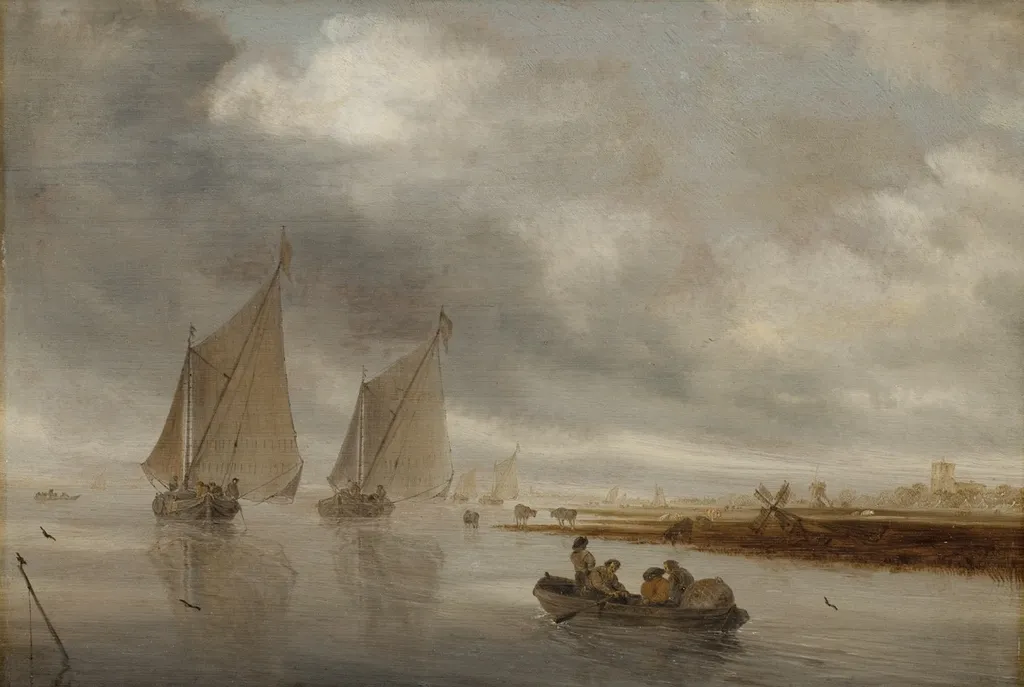 River Scenery, by Salomon van Ruysdael, unspecified, 1643