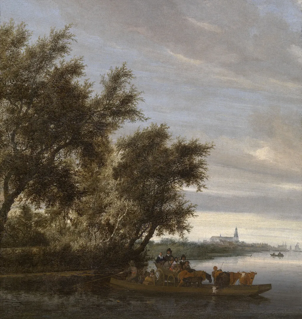 The Ferry, by Salomon van Ruysdael, oil, 1657
