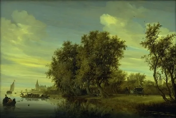 The Road along the River, by Salomon van Ruysdael, unspecified, 1652