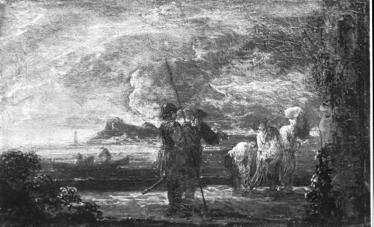 Bucht bei ruhiger See, by Salvator Rosa
