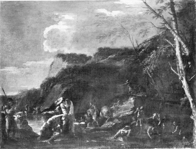 Das Kriegsvolk des Gideon, by Salvator Rosa, unspecified, 1644
