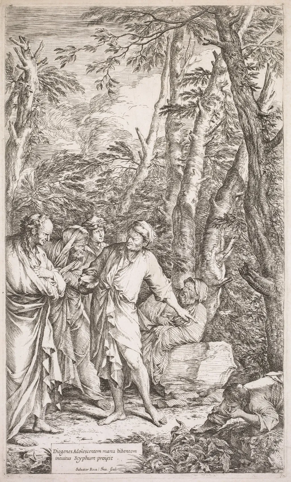 Diogenes and His Cup, by Salvator Rosa, 1662