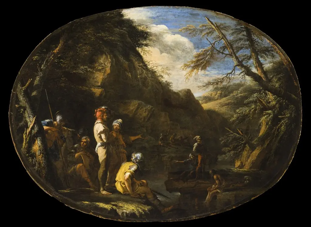 Landscape with Armed Men, by Salvator Rosa