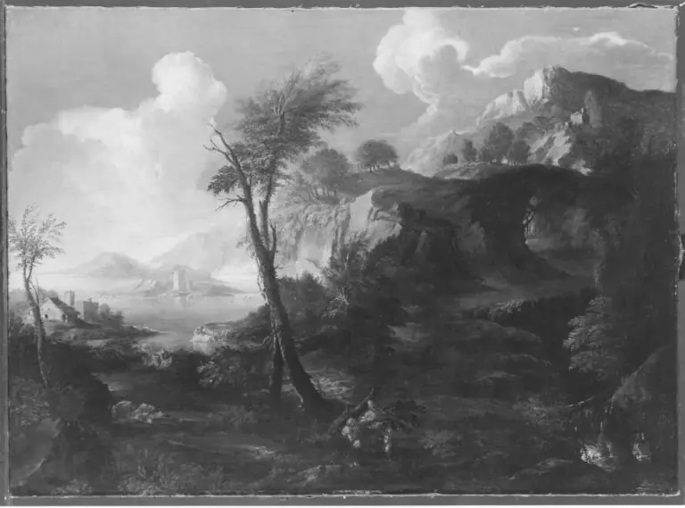 Meeresbucht mit Felsenküste, by Salvator Rosa