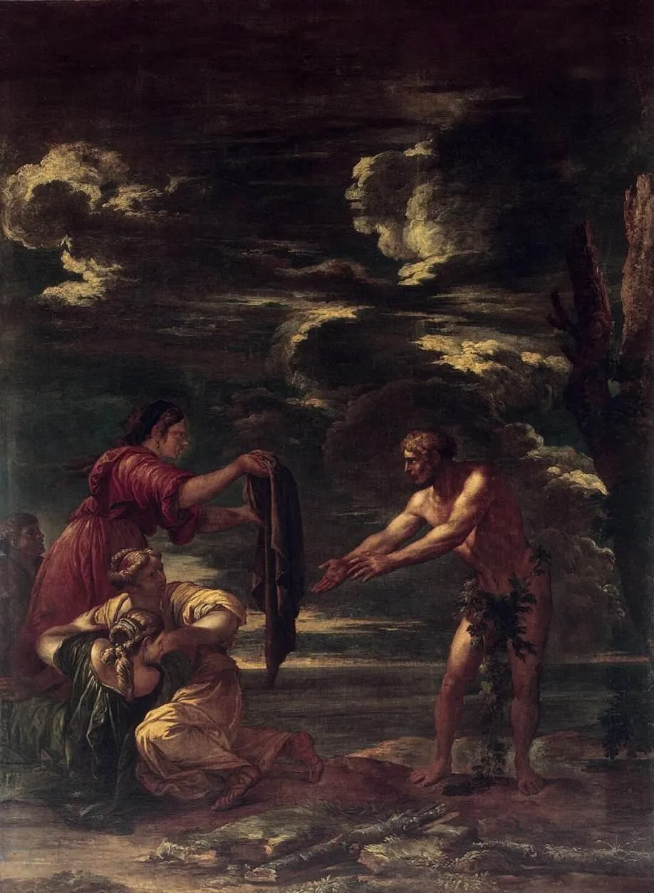 Odysseus and Nausicaa (Ulysses and Nausicaa), by Salvator Rosa, oil, 1663