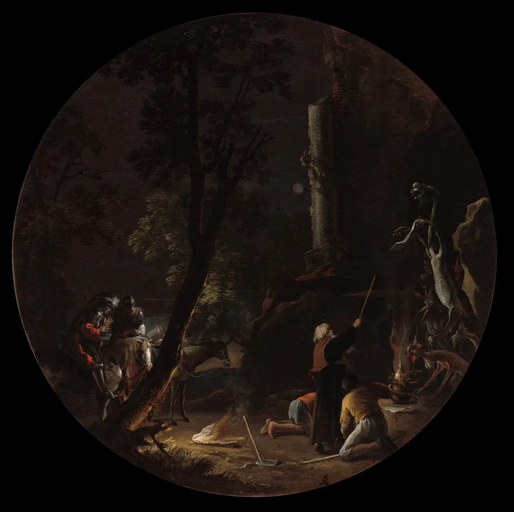 Scenes of Witchcraft: Night, by Salvator Rosa, oil, 1640