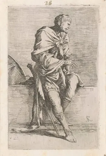 Soldier Seated, by Salvator Rosa